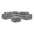 thumbnail image 5 of 107" Modern Boucle L-Shaped Sectional Sofa with Moveable Ottoman for Living Room, Comfy Cloud Couch with Pillows, Diy Combination (Gray), 5 of 11
