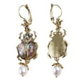 thumbnail image 5 of XISAOK Natural Abalone for Shell Earrings Freshwater Pearl Beetle Pendant Drop Earrings, 5 of 11
