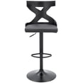 thumbnail image 3 of Home Square Adjustable Metal Barstool in Black with Gray Faux Leather - Set of 3, 3 of 9