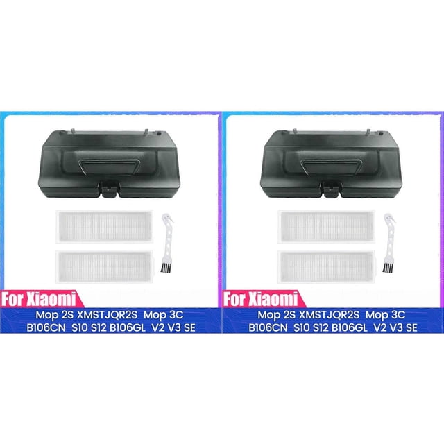 2X 2 in 1 Water Tank Dust Box for Xiaomi Mop 2S XMSTJQR2S, Mop 3C B106CN, S10 S12 B106GL, V2 V3 SE Vacuum Cleaner Parts