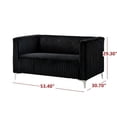 thumbnail image 5 of Home Design Gavin 2-Piece Velvet Living Room Set with Loveseat and Sofa, Square Arm Design, Channel Tufted Upholstery, Black, 5 of 6