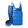 thumbnail image 1 of Bolso bandolera acolchado con portabotellas de agua y bolsillos, bolso de hombro de moda para Azul, 1 of 9