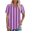 thumbnail image 7 of Puntoco Tops Blouses for women Clearance 2025,Womens Summer Tops 2025 Color Block Shirts Casual Crewneck Oversized Tshirts Ribbed Knit Tees Blouse Purple XXL(XXL), 7 of 7