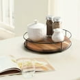 thumbnail image 4 of Solid Wood Rotating Serving Tray | 9-Inch Round Susan Storage Rack | Wine & Cheese Server | Dining Table & Picnic Accessory | 2-in-1 Organizer Tray, 4 of 9