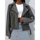 thumbnail image 1 of -Chaqueta Retro de cuero sintético para mujer, abrigo holgado con cinturón y cremallera, ropa de calle Vintage para primavera y otoño, 1 of 5