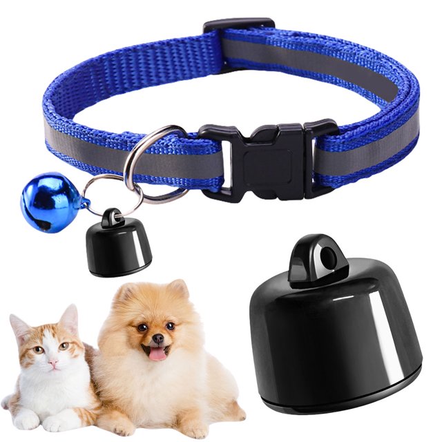 Rastreador Con Collar Ajustable Gatos para () Azul