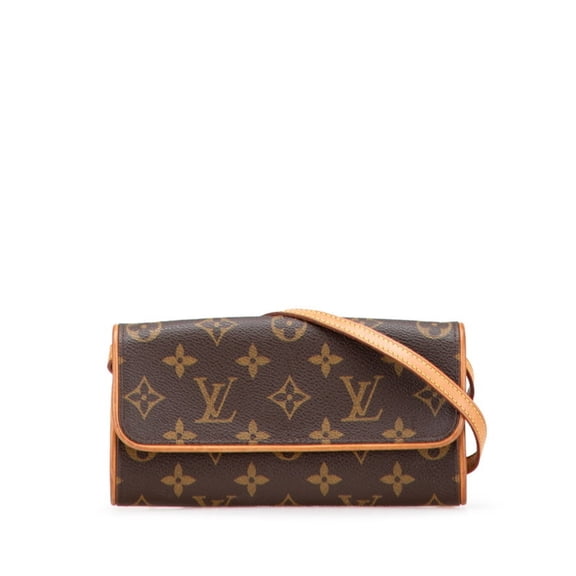 Pre-Owned Louis Vuitton Monogram Pochette Twin PM Crossbody Shoulder Bag M51854 Brown... (Good)