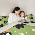 thumbnail image 5 of jejeloiu Cartoon Cat Paw Print 7-Piece Twin Bedding Sets Kids,Cute Kitten Pattern Bedding Comforter Set,Reversible, 5 of 7