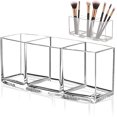thumbnail image 2 of Caja de almacenamiento de cosméticos con 3 rejillas, caja de almacenamiento de pinceles de acrílico transparente para pinceles de maquillaje y lápices labiales JM, 2 of 5