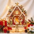 thumbnail image 4 of TTJ Wrought Iron Christmas Tree Topper, 7.87 Inch Nativity Scene Tree Decoration with Golden Star and Warm Lights, Religious Holiday Decor for Christmas Tree and Home Display(H), 4 of 5