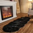 thumbnail image 1 of Faux Fur Sheepskin Rug ,Home Area Rug for Bedroom, Fluffy Small Fur Rug, Fuzzy Shaggy Rug for Living Room ,2 x 6 Feet,Black, 1 of 5