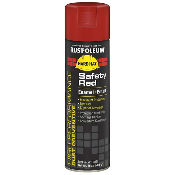 6‐Pack of 15 oz Rust‐Oleum Brands V2163838 Safety Red Hard Hat Enamel Spray Paint