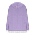 thumbnail image 5 of Sexlip Oversized Hoodies for Women Lace Trim Long Sleeve Hooded Sweatshirt Casual Trendy Fashion Splice Loose Fit Top Purple XXXL, 5 of 6