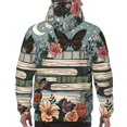 thumbnail image 3 of Bingfone Vintage Art Butterfly Flower Men's Drawstring Hoodie Long Sleeve Pocket Sweatshirts-3X-Large, 3 of 6