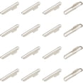 thumbnail image 1 of 350 piezas de extremos de cordón elástico de metal plateado, terminadores plegables de hierro, media cubierta, cordón de púas, cierre de engarce, tope de sujeción, cierre de abrazadera, 1 of 4