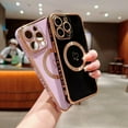 thumbnail image 4 of Compatible with iPhone 15 Pro Case 2023, Compatible with MagSafe Love Heart Plating Camera Protection Phone Case for Women Girls Shockproof Bumper Compatible with iPhone 15 Pro 6.1inch (Black), 4 of 7