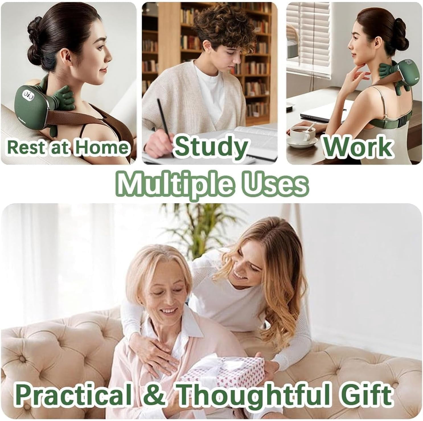 Massage Master for Shoulder,Neck Massager Pillow,with 3-Speed Adjustment,Electric Deep Tissue 3D Kneading Massage,Simulated Human Hand Cervical Trapezius Neck Massager Pillows