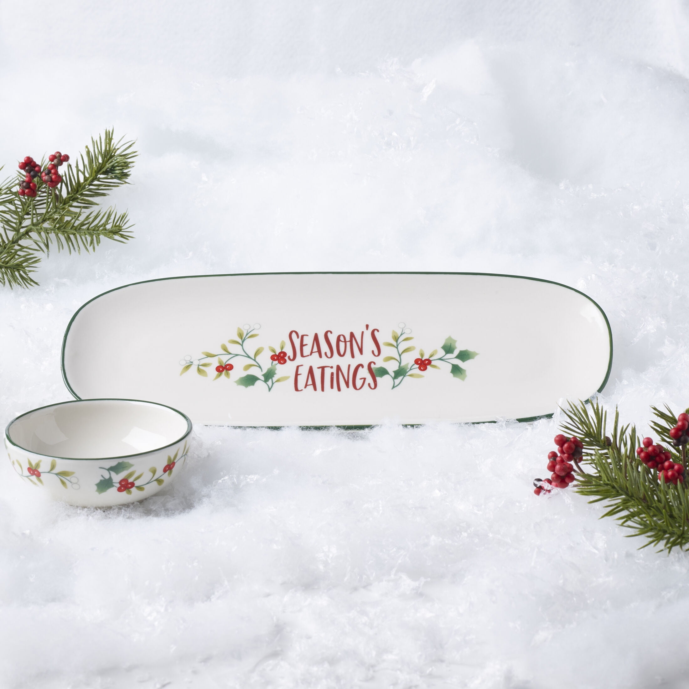 Pfaltzgraff Winterberry Tray with Dip Bowl