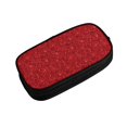 thumbnail image 2 of Uemuo Red Glitter Printed Pencil Pen Case, Portable Pencil Pouch with Zipper, Compact Stationery Bag Makeup Bag, Pencil Bag for Home Office, 2 of 9
