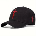 thumbnail image 2 of Yuanlong Unisex Baseball Cap Cross Letter Embroidery Sun Hat Adjustable Breathable Casual Stylish Street Headwear, 2 of 3