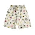 thumbnail image 3 of kingque Men Beach Shorts Elastic Waist Bottoms Floral Print Summer Short Pants Hawaiian Beachwear Holiday, 3 of 4