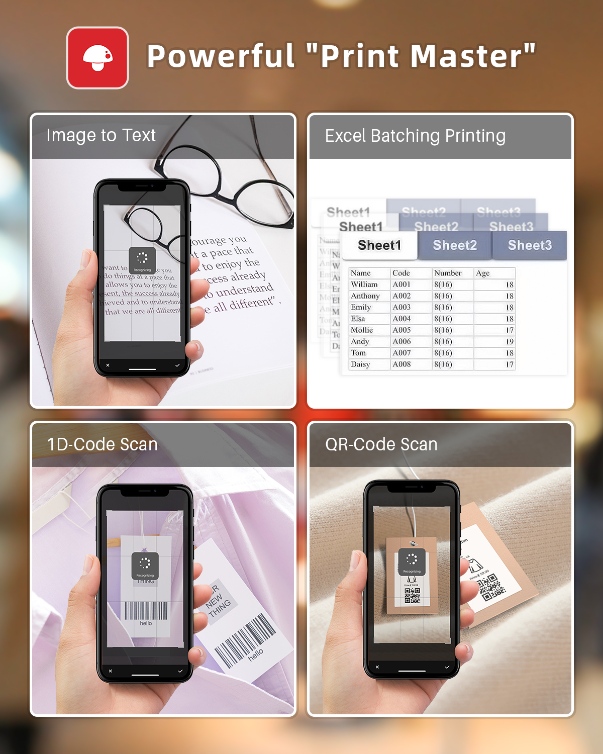 Buy Phomemo M120 Label Maker,Barcode Label Printer, Portable Bluetooth