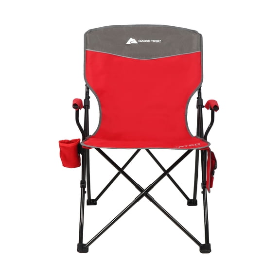 Ozark Trail Hard Arm Heated Chair, Red