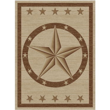 Mayberry Rug HS3681 8X10 7 ft. 10 in. x 9 ft. 10 in. Hearthside Western Star Area Rug, Beige