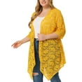 thumbnail image 4 of NOMADIC NOOK Women's Plus Draped Shawls Open Front Lace Crochet Cover-Ups Cardigans 2 PCS, 4 of 5