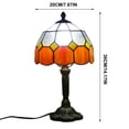 thumbnail image 3 of Table Lamp with Stained Glass Shade, 36 cm Height, Colorful Decorative Bedside Lamp for Bedroom, Living Room, Soft Ambient Lighting with Eye-Caring Diffused Light, 3 of 7