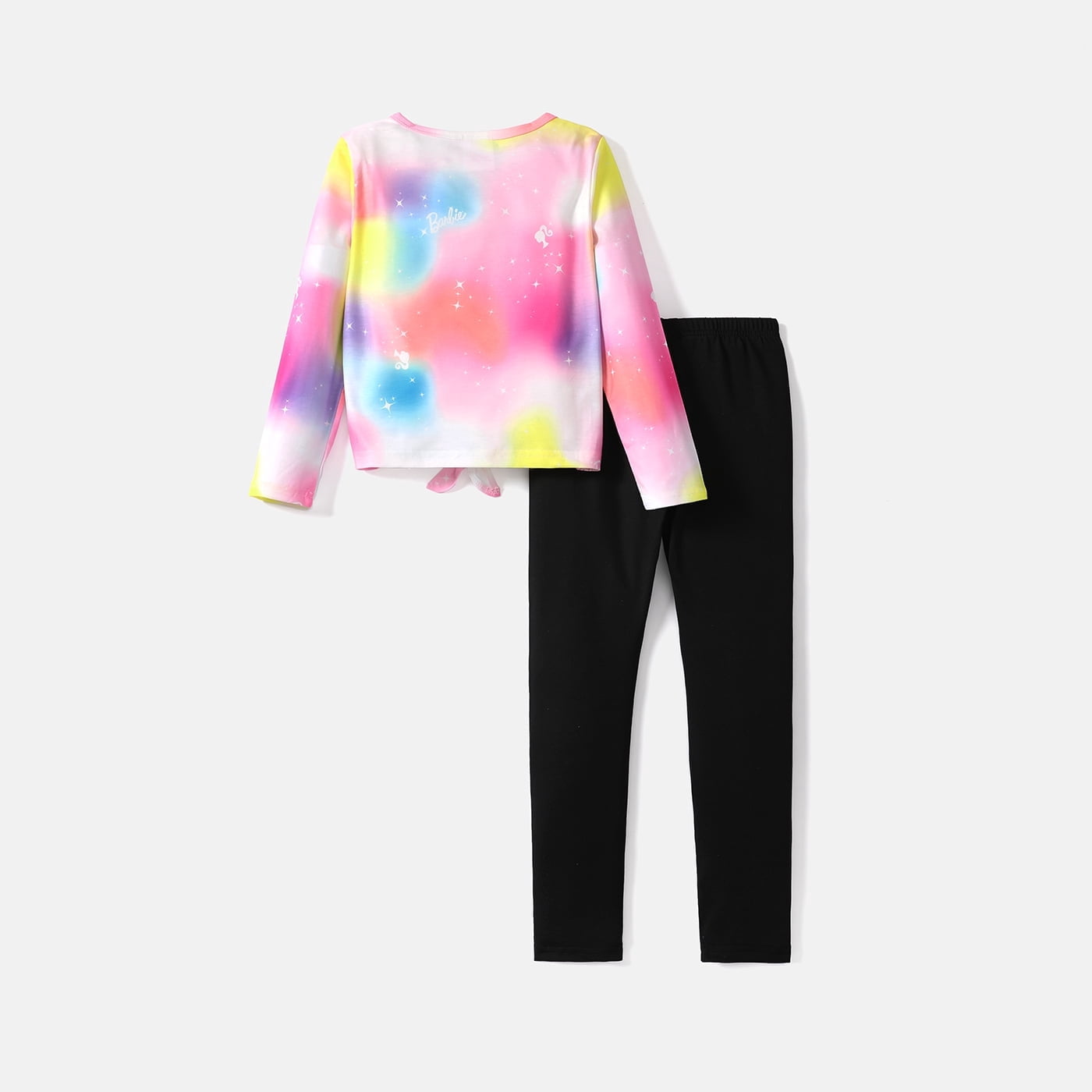 Barbie Girls Tie Knot Long Sleeves Tee with Ripped Skinny Pants 2 pieces Outfit Set Gift Sizes 5-12