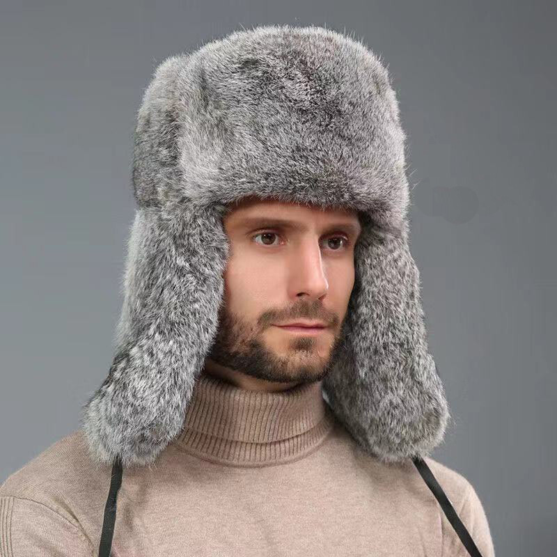 Men Winter Russian Ushanka Hat Faux Fur Trapper Cap Warm Outdoor Earflap Bomber