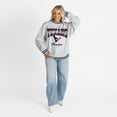 thumbnail image 3 of Women's Gameday Couture Ash/Black Houston Texans Oversized Gridiron Drive Ringer Stripe Sweatshirt, 3 of 6