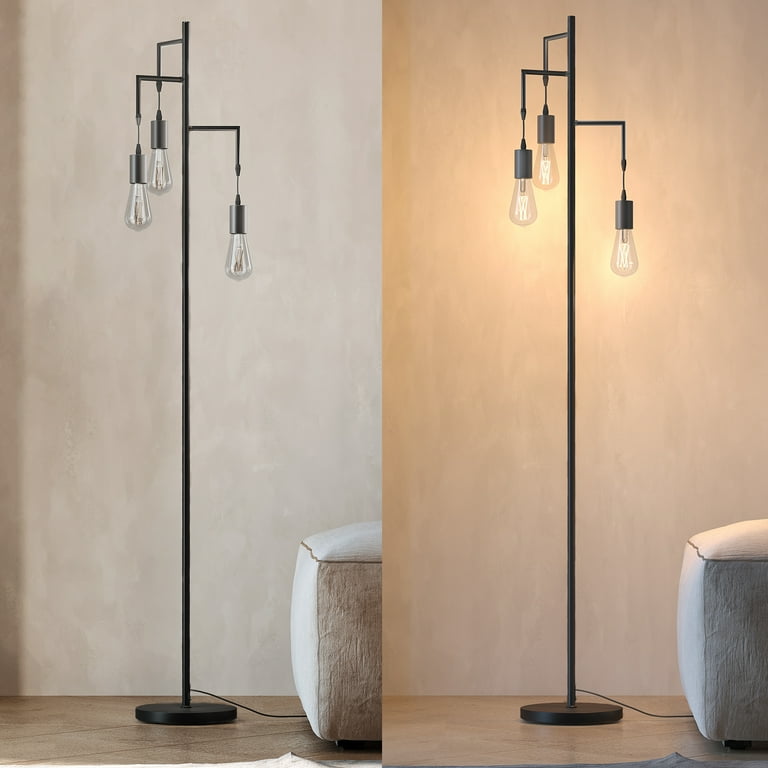 Farmhouse black online floor lamp