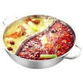 thumbnail image 1 of MGFED Stainless Steel Shabu Hot Pot with Divider for Induction Cooktop and Gas Stove, Without Cover, 1 of 2