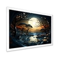 thumbnail image 2 of Designart "Moonlit Jungle Fantasy I" Landscapes Framed Wall Art Decor - Modern Blue Abstract Landscapes Hallway Framed Wall Art Decor, 2 of 6