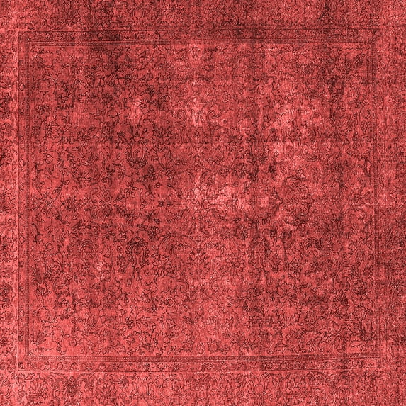 Ahgly Company Indoor Square Oriental Red Industrial Area Rugs, 4' Square
