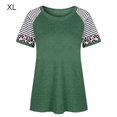 thumbnail image 1 of becaristey T-shirt pour Femme à Rayures Imprimées, Manches Courtes, Haut à Col Rond, Blouse, Vert, TG, 1 of 6