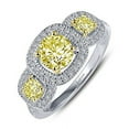thumbnail image 3 of Lafonn Heritage Sterling Silver 2-Tone Plated Canary Ring (1.6 CTTW), 3 of 5