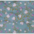 thumbnail image 4 of oneOone Cotton Poplin Twill Grayish Blue Fabric Flower & Leaves Watercolor Sewing Craft Projects Fabric Prints By Yard 56 Inch Wide, 4 of 4