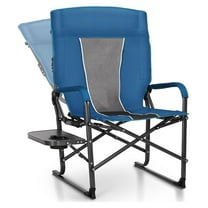 Oversized Reclining Director Chair 43.7" High Back with Side Table,Heavy Duty Camping Chair for Adults,Supports Up to 300lbs