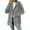 Gray, variant on Womens Fleece Cardigan Casual Fashion Button Up Fuzzy Long Sleeve Cardigan Sweaters Warm Sherpa Lined Coat Cardigan Black M