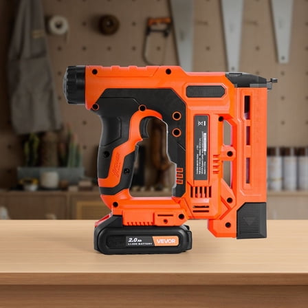 Electric 2-in-1 18 Gauge Staple Gun and Brad Nailer, Max 1-1/4", Includes Starter Fasteners (500 Nails   500 Staples), Power Source, Charger, Rubberized Handle for Project Enthusiasts