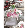 thumbnail image 4 of Outdoor Tablecloth with Umbrella Hole and Zipper, Valentine's Day Round Table Cloth 60 Inch Waterproof Tablecloth, Ice Cream Love Rose Eucalyptus Leaves Picnic Table Cover for Patio Camping, 4 of 7