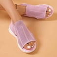thumbnail image 7 of EliteGoogv Womens Mesh Sandals Open Toe Slip On Flat Summer Beach Shoes Sandals For Women Comfortable Walking Shoes Womens Sandals Light Pink US :7.5, 7 of 7