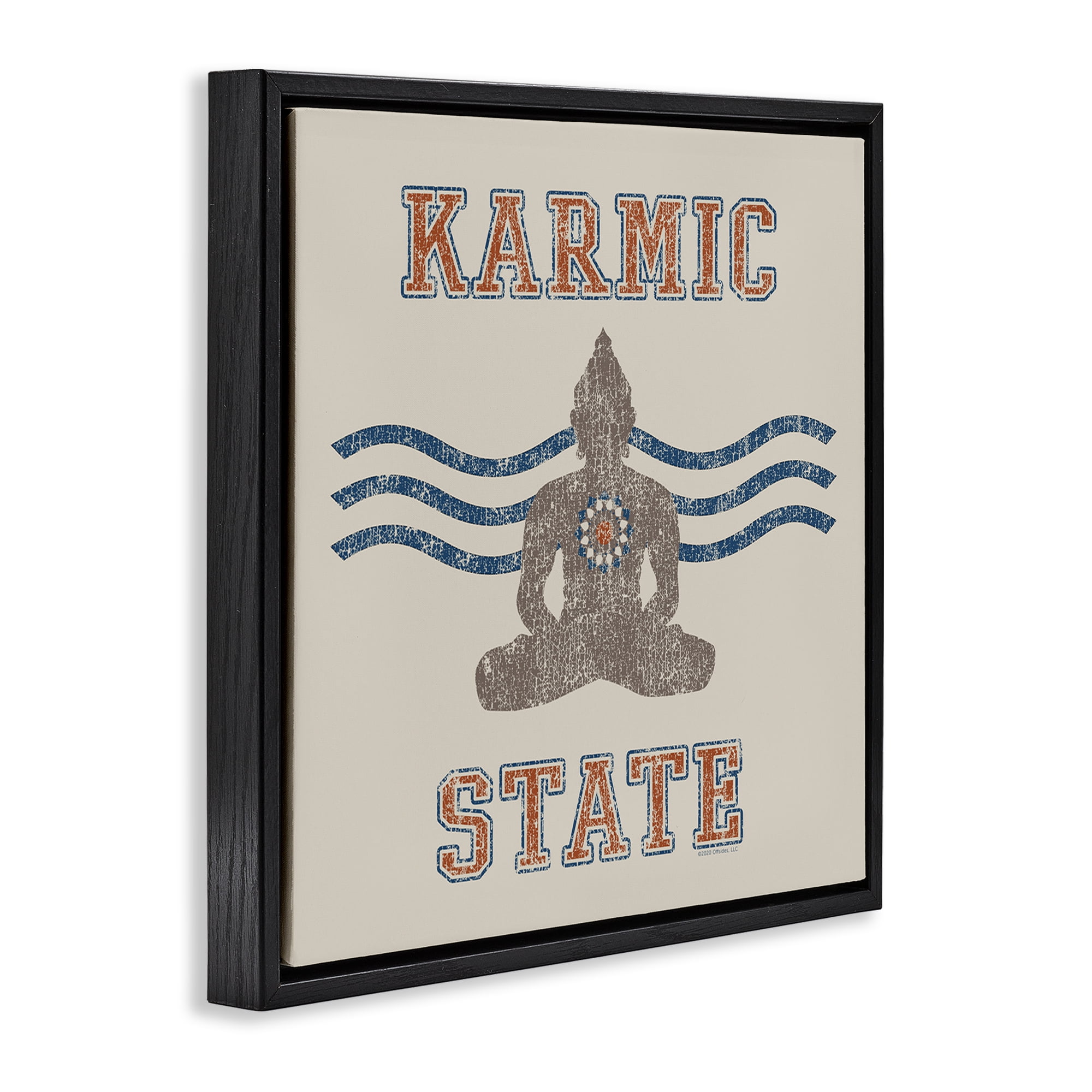 Stupell Industries Vintage Karmic State Text & Numbers Painting Black Floater Framed Canvas Art Print Wall Art, 25 x 25