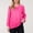 Hot Pink, variant on Dpytoraw Women's Casual V Neck Pullover 3 4 Sleeve Solid Color Base Top Plus Size Tops