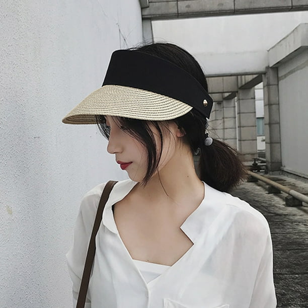 Aofa Sun Visor Hats for Women Wide Brim Straw Visors Womens
