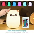 thumbnail image 2 of XYCCA LED Night Light for Kids Cute Bear Lamp Silicone Nursery Baby Night Light with Touch Sensor and Remote Control- Portable Color Changing Rechargeable Nightlight for Kids Boys Girls, 2 of 7