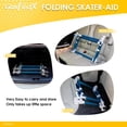 thumbnail image 5 of GanFindX Folding Skating Trainer for Kids Toddlers, Adjustable Height Aluminum Roller Skate Learning Aid with 3 Silent Wheels, Balance Support Walker for Beginner Skaters, Blue, 5 of 6